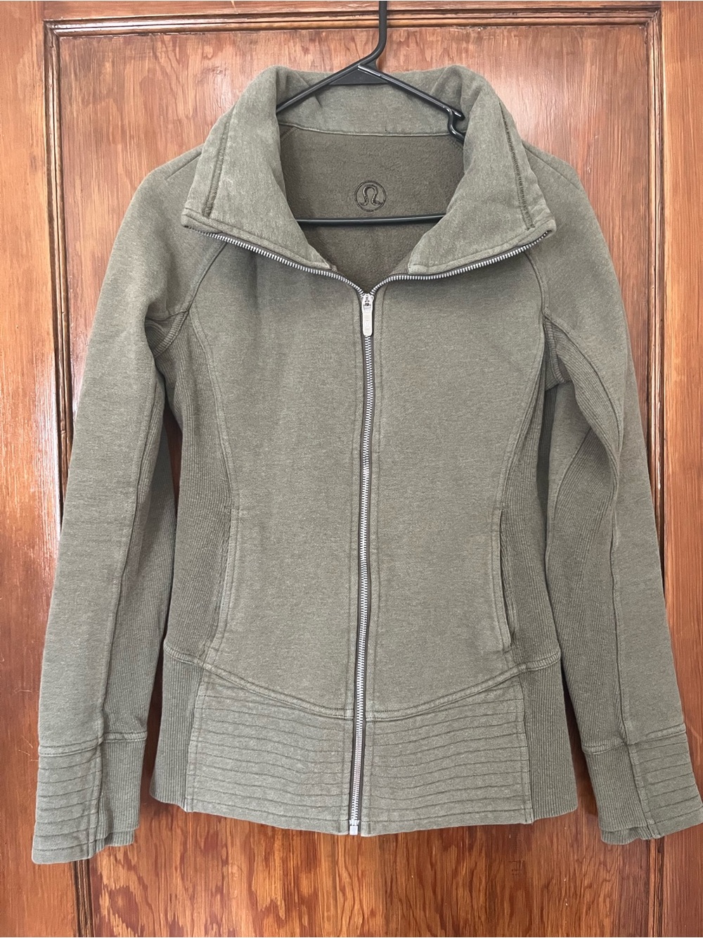 Lululemon Radiant Vintage Olive Green Full-Zip Funnel Neck Jacket